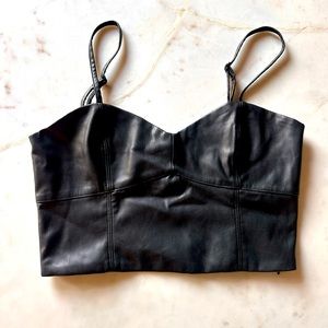 Zara faux leather crop top